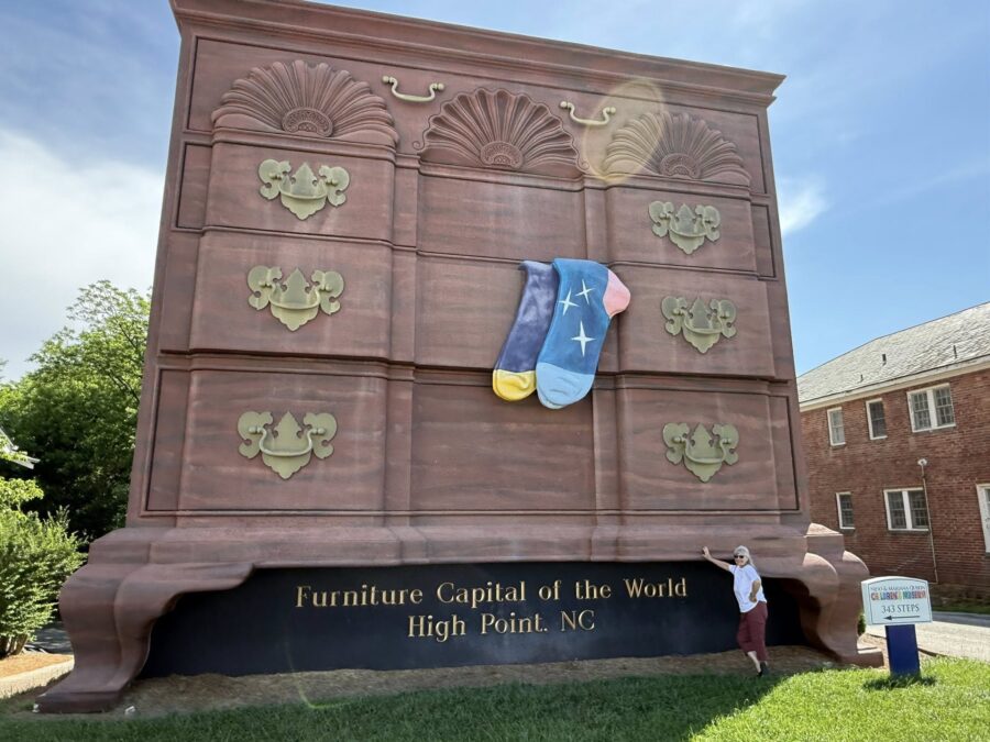 The world’s largest chest of drawers stands as a playful symbol of the High Point's proud reputation as the furniture capital of the world.