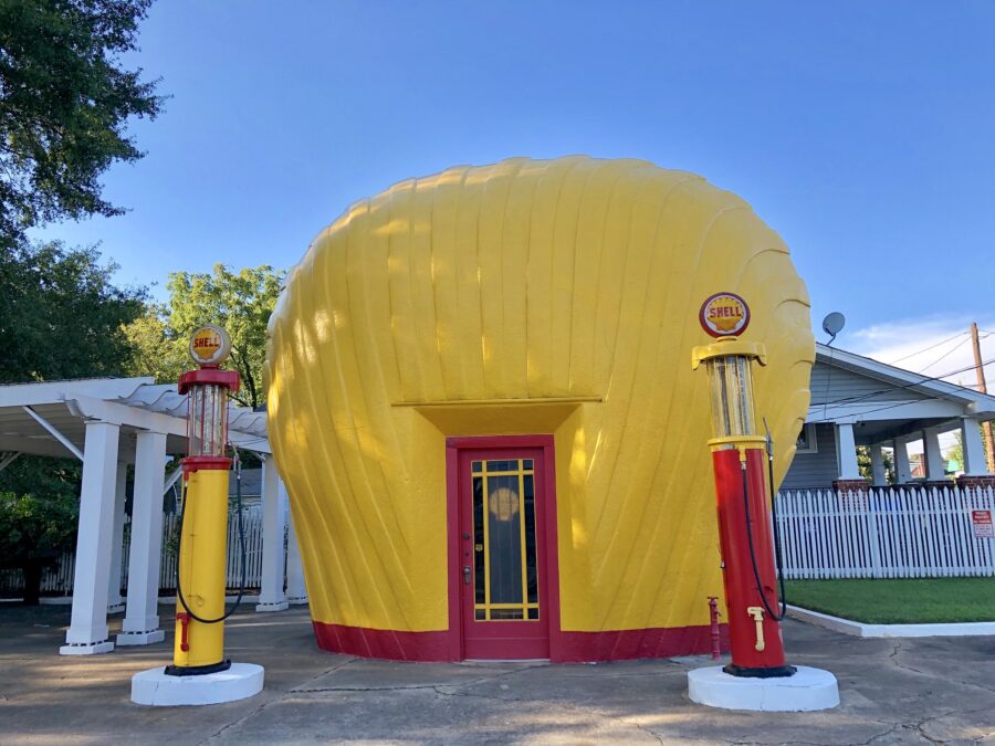 Winston-Salem’s Iconic Clamshell Gas Station is the last remaining clamshell gas station built by Shell Oil.